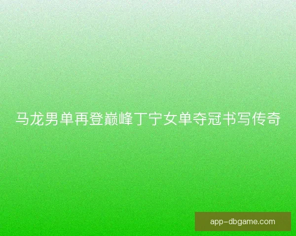 马龙男单再登巅峰丁宁女单夺冠书写传奇 马龙男单再登巅峰丁宁女单夺冠书写传奇