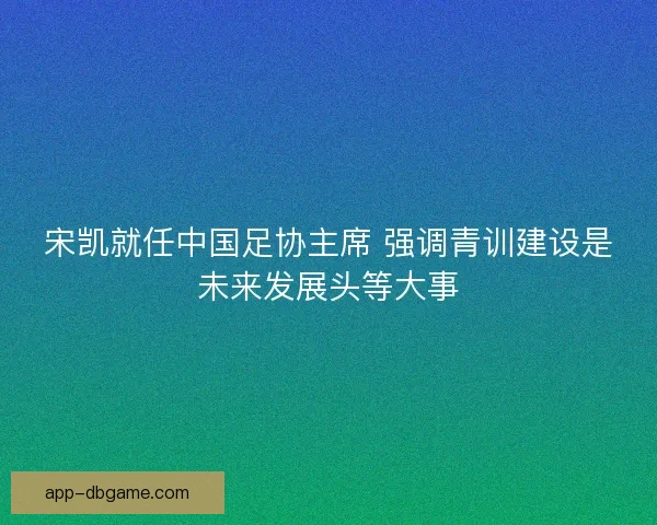 宋凯就任中国足协主席 强调青训建设是未来发展头等大事